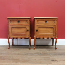 Load image into Gallery viewer, x SOLD Pair of French Bedside Cabinet in Cherrywood, One Drawers Door Lamp Side Tables B10981