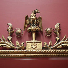 Load image into Gallery viewer, x SOLD Antique French Mirror, Gilt Timber Eagle Crested Bevelled Mirror, Floral Detail B11129
