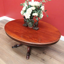 Load image into Gallery viewer, x SOLD Antique English Coffee Table, Victorian Single Pedestal Four Leg Coffee Table B11056