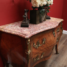 Load image into Gallery viewer, x SOLD Antique French Chest of Drawers, Marble Top Hall Table with 2 Sunray Drawers B11198