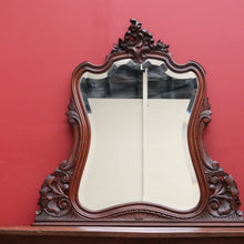 Load image into Gallery viewer, x SOLD Antique French Carved Walnut Louis XV style Bevelled Vanity Mantle Mirror B10718
