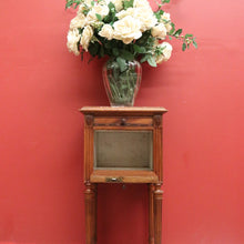 Load image into Gallery viewer, x SOLD Antique French Walnut and Marble Top Lamp Table, Bedside Cabinet, Bedside Tables B10836