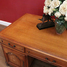 Load image into Gallery viewer, x SOLD Antique French Oak Desk, Office Desk, Free Standing Twin Pedestal Desk B10909