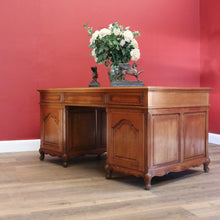 Load image into Gallery viewer, x SOLD Antique French Oak Desk, Office Desk, Free Standing Twin Pedestal Desk B10909