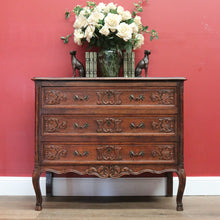 Load image into Gallery viewer, Antique French Chest of Drawers, French Oak and Brass Handle Hall Cabinet Chest B10922
