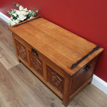 Load image into Gallery viewer, x SOLD Antique Vintage French Trunk, Church Theme Chest or Blanket Box, Toy Show Box B10631
