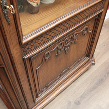 Load image into Gallery viewer, x SOLD Antique French Oak Bookcase, Bevelled Glass Single Door Display or China Cabinet B10658