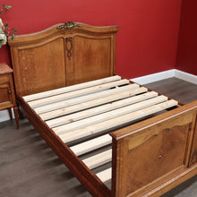 Load image into Gallery viewer, x SOLD Double Bed, Antique French Oak and Gilt Brass Bed, Tunbridge Ware, Slats incl. B10466