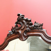 Load image into Gallery viewer, x SOLD Antique French Carved Walnut Louis XV style Bevelled Vanity Mantle Mirror B10718