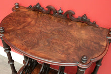 Load image into Gallery viewer, x SOLD Antique Music Canterbury, English Burr Walnut Book Stand, Magazine Holder Rack. B8737