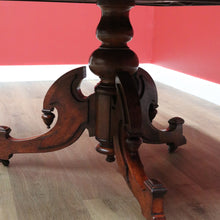 Load image into Gallery viewer, x SOLD Antique English Victorian Mahogany Supper Dining Table on Single Pedestal Tri Leg Base B10713