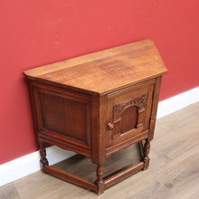 Load image into Gallery viewer, x SOLD Vintage French Side Cabinet, Hall Cupboard, Trapeze Shaped Wine or Lamp Table B10809