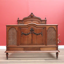 Load image into Gallery viewer, x SOLD Antique French Walnut and Cane Insert Double Bed. Antique French Bed with Slats B10844`
