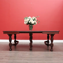 Load image into Gallery viewer, x SOLD Antique French Mahogany Dining Table, Kitchen Table with 3 Extension Leaves. B9874