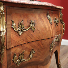 Load image into Gallery viewer, x SOLD Antique French Chest of Drawers, Marble Top Hall Table with 2 Sunray Drawers B11198