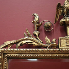 Load image into Gallery viewer, x SOLD Antique French Mirror, Gilt Timber Eagle Crested Bevelled Mirror, Floral Detail B11129