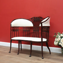 Load image into Gallery viewer, x SOLD Antique French Settee Chair Armchair, 2 Seater Conversation Chair, Lounge, Sofa B10674