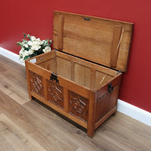 Load image into Gallery viewer, x SOLD Antique Vintage French Trunk, Church Theme Chest or Blanket Box, Toy Show Box B10631