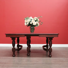 Load image into Gallery viewer, x SOLD Antique French Mahogany Dining Table, Kitchen Table with 3 Extension Leaves. B9874