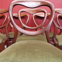 Load image into Gallery viewer, x SOLD Set of Eight Australian Cedar Dining Chairs, Kitchen Chairs with Velvet Seats. B11291