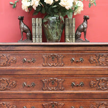 Load image into Gallery viewer, x SOLD Antique French Chest of Drawers, French Oak and Brass Handle Hall Cabinet Chest B10922