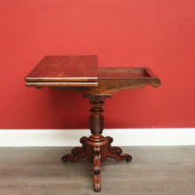 Load image into Gallery viewer, x SOLD Antique English Fold Over Card Table, Burr Walnut Leather Games Table Hall Table. B10344