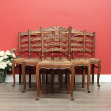 Load image into Gallery viewer, Antique French Dining Chairs, Set of 6 Antique French Rush Seat Kitchen Chairs B10546
