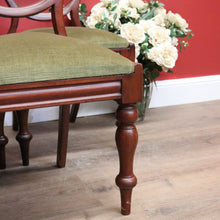 Load image into Gallery viewer, x SOLD Set of Eight Australian Cedar Dining Chairs, Kitchen Chairs with Velvet Seats. B11291