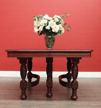 Load image into Gallery viewer, x SOLD Antique French Mahogany Dining Table, Kitchen Table with 3 Extension Leaves. B9874
