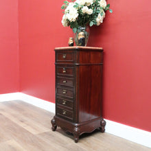 Load image into Gallery viewer, x SOLD Antique French Walnut and Marble Top Lamp Cabinet, Hall Cupboard, Bedside Table B10645