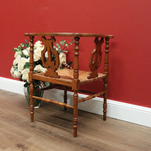 Load image into Gallery viewer, x SOLD Antique French Corner Chair Oak and Rush Seat Music Chair Bedroom Chair Armchair B10749