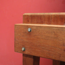 Load image into Gallery viewer, x SOLD Vintage Oak Butchers Block Table, Lamp Table, Hall, Bedside Table Parquetry Top. B11277