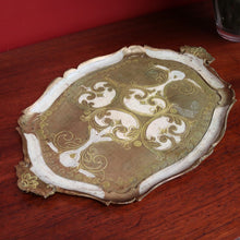 Load image into Gallery viewer, x SOLD Vintage Florentine Italian Serving Tray in Cream and Gold Tones. B9976