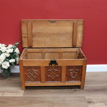 Load image into Gallery viewer, x SOLD Antique Vintage French Trunk, Church Theme Chest or Blanket Box, Toy Show Box B10631