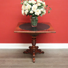 Load image into Gallery viewer, x SOLD Antique English Fold Over Card Table, Burr Walnut Leather Games Table Hall Table. B10344