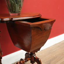 Load image into Gallery viewer, x SOLD Antique English Mahogany Sewing Table, Lamp or Side Table, Sliding Drawer Table B10972