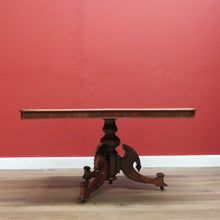 Load image into Gallery viewer, x SOLD Antique English Victorian Mahogany Supper Dining Table on Single Pedestal Tri Leg Base B10713