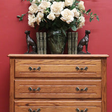 Load image into Gallery viewer, x SOLD Vintage French Chest of Drawers, French Oak and Brass 3 Drawer Hall Cupboard B10807
