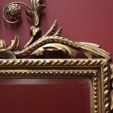 Load image into Gallery viewer, x SOLD Antique French Mirror, Gilt Timber Eagle Crested Bevelled Mirror, Floral Detail B11129