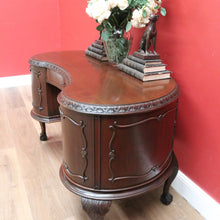 Load image into Gallery viewer, x SOLD Antique English Mahogany Desk, Kidney Shaped Ladies Desk Office Desk with Drawer B10787