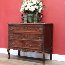 Load image into Gallery viewer, x SOLD Antique French Chest of Drawers, French Oak and Brass Handle Hall Cabinet Chest B10922