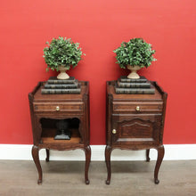Load image into Gallery viewer, x SOLD A Set of Vintage French Oak Bedside Cabinets, Bedside Tables Lamp Side Tables B10563