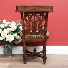 Load image into Gallery viewer, x SOLD Antique French Oak Carved Back Prayer hallway Chair, Kneeler,Church Prie Dieu B10693