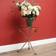 Load image into Gallery viewer, x SOLD Vintage Italian Brass Faux Bamboo Glass Top Lamp Table or Side Wine Table B11235