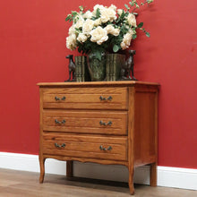 Load image into Gallery viewer, x SOLD Vintage French Chest of Drawers, French Oak and Brass 3 Drawer Hall Cupboard B10807