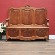 Load image into Gallery viewer, x SOLD Antique French Hall Seat Blanket Box Hall Chair Armchair Hall Settle Bench Seat. B11217
