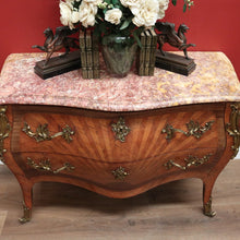 Load image into Gallery viewer, x SOLD Antique French Chest of Drawers, Marble Top Hall Table with 2 Sunray Drawers B11198