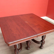 Load image into Gallery viewer, x SOLD Antique French Mahogany Dining Table, Kitchen Table with 3 Extension Leaves. B9874