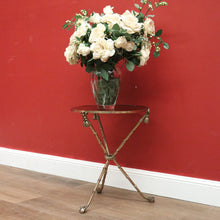 Load image into Gallery viewer, x SOLD Vintage Italian Brass Faux Bamboo Glass Top Lamp Table or Side Wine Table B11235