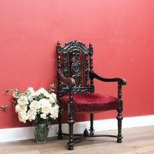 Load image into Gallery viewer, x SOLD Antique French Armchair French Oak Church Chair, Hall Chair, Bedroom Chair Seat B10752